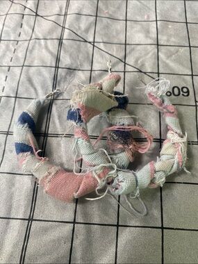 Handcrafted Pastel Pink & Blue Fabric Hoop Earrings